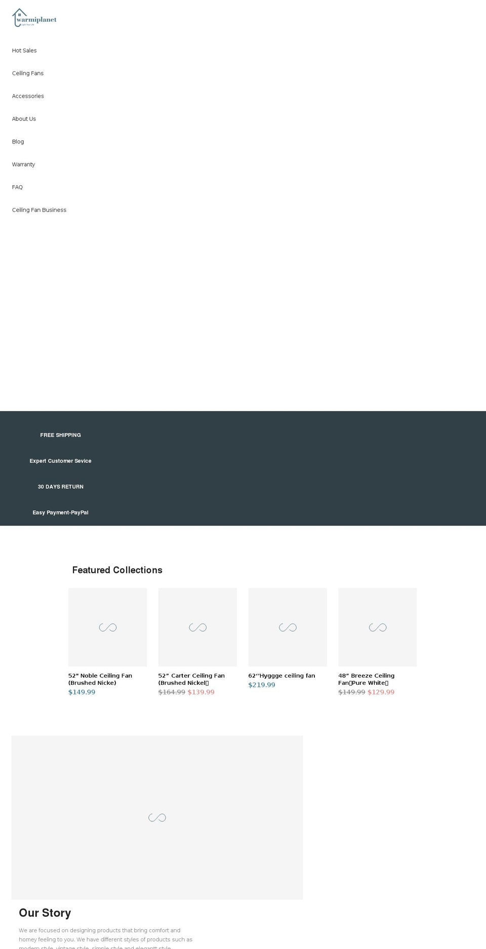 warmiplanet.com shopify website screenshot