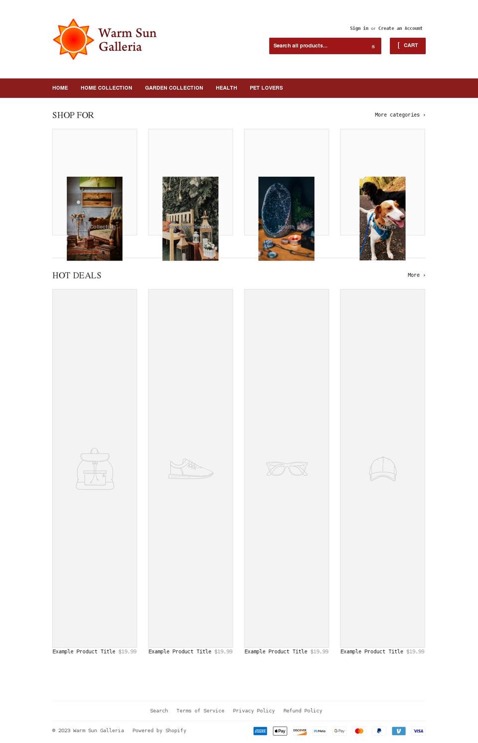 warmsungalleria.com shopify website screenshot