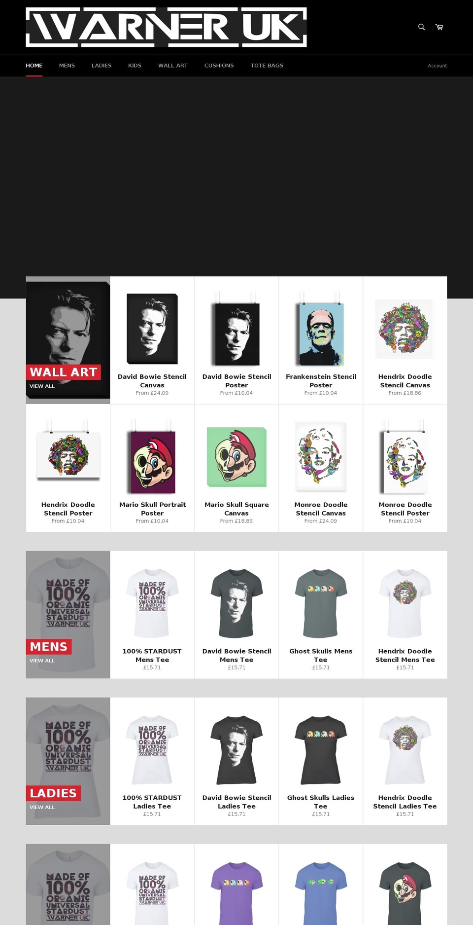 warneruk.com shopify website screenshot