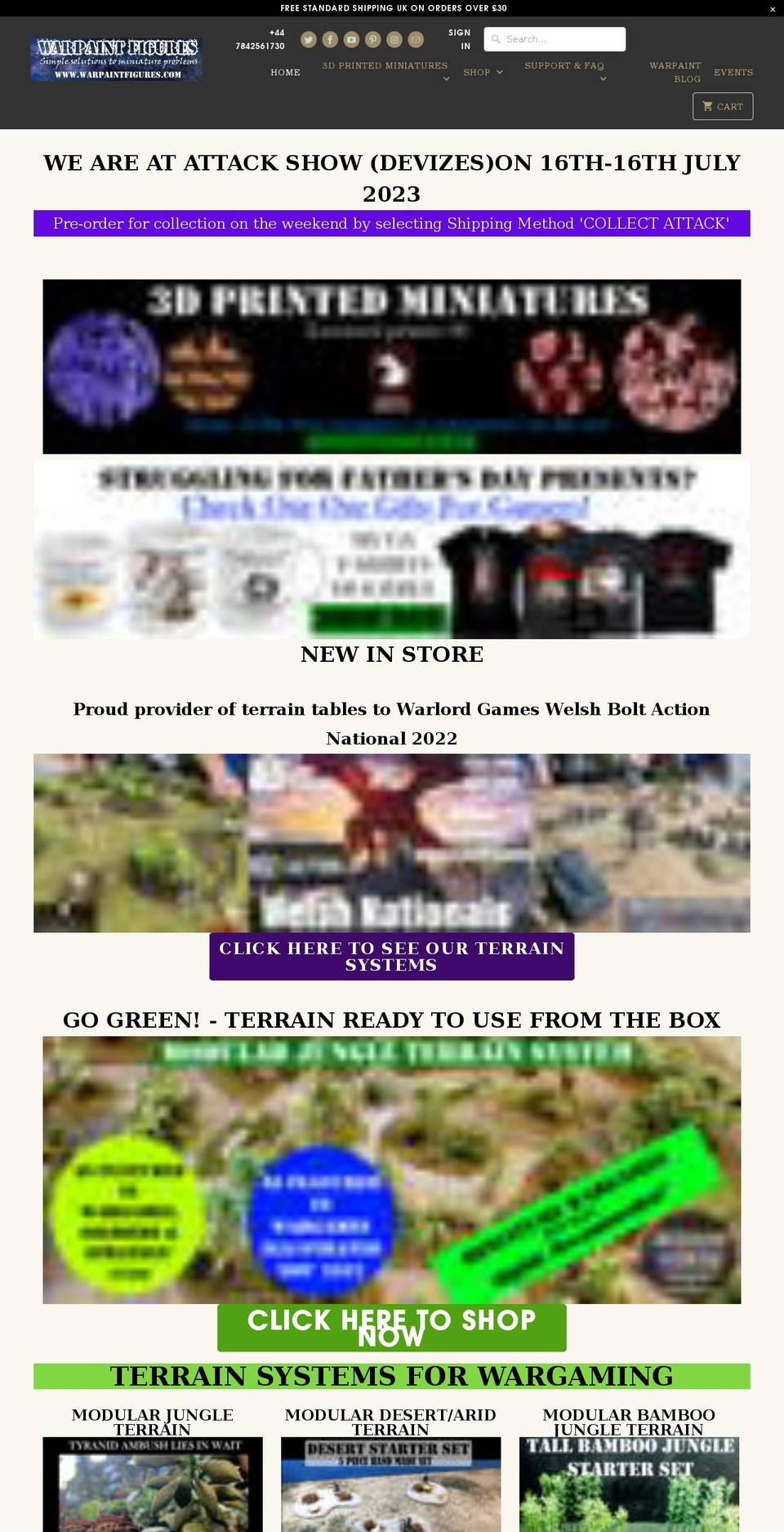 warpaintfigures.com shopify website screenshot