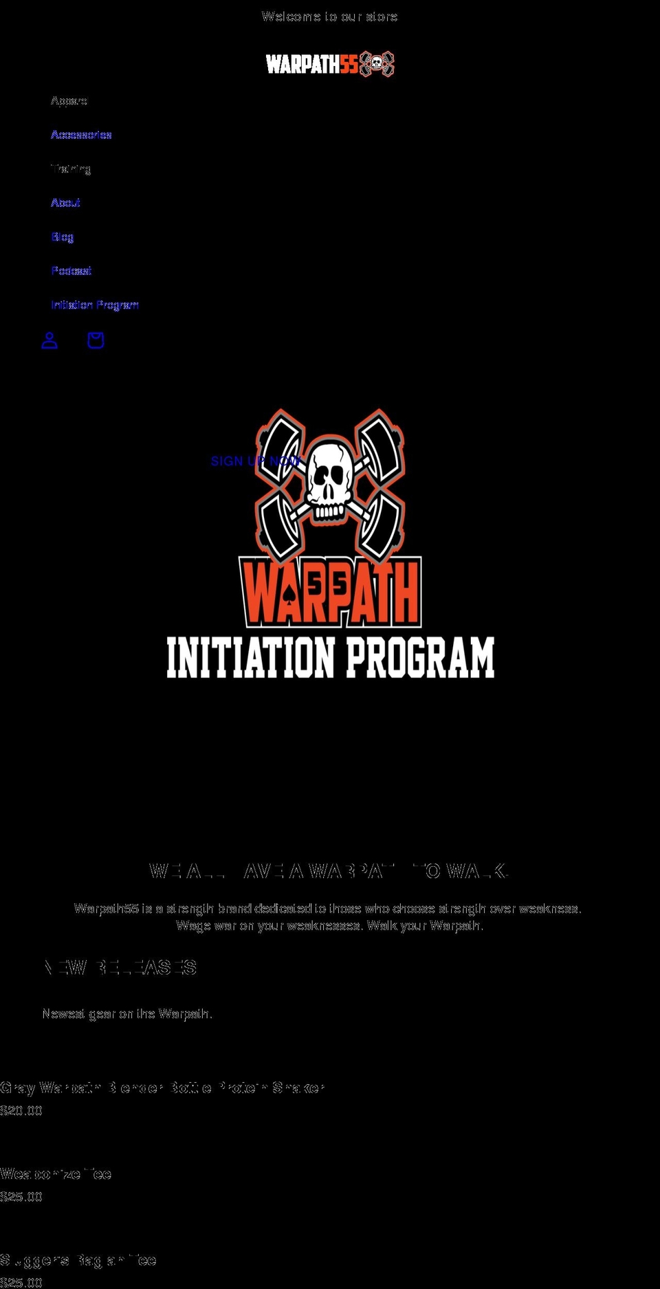 warpath55.com shopify website screenshot
