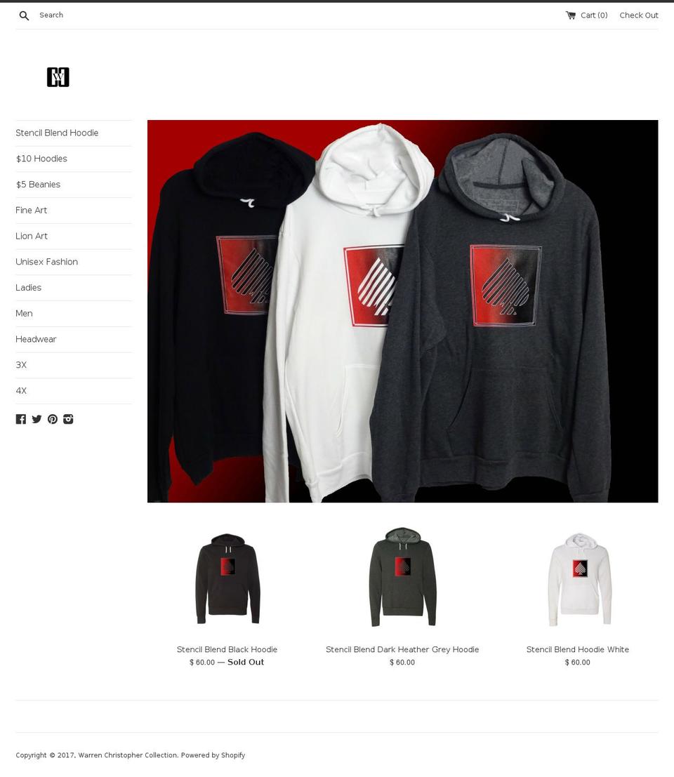 warrenchristophercollection.com shopify website screenshot