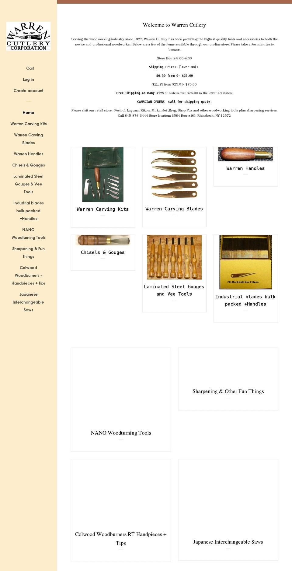 warrencutlery.com shopify website screenshot