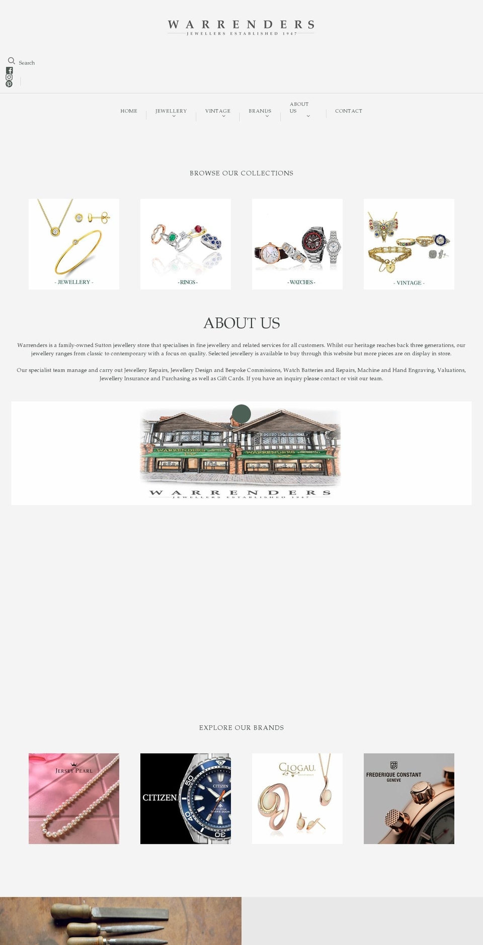 warrenders.co.uk shopify website screenshot