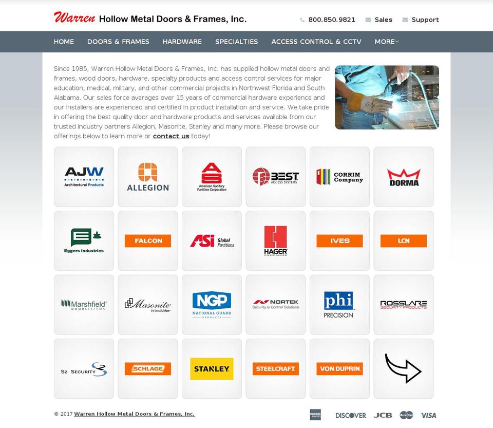 warrenhollowmetal.com shopify website screenshot