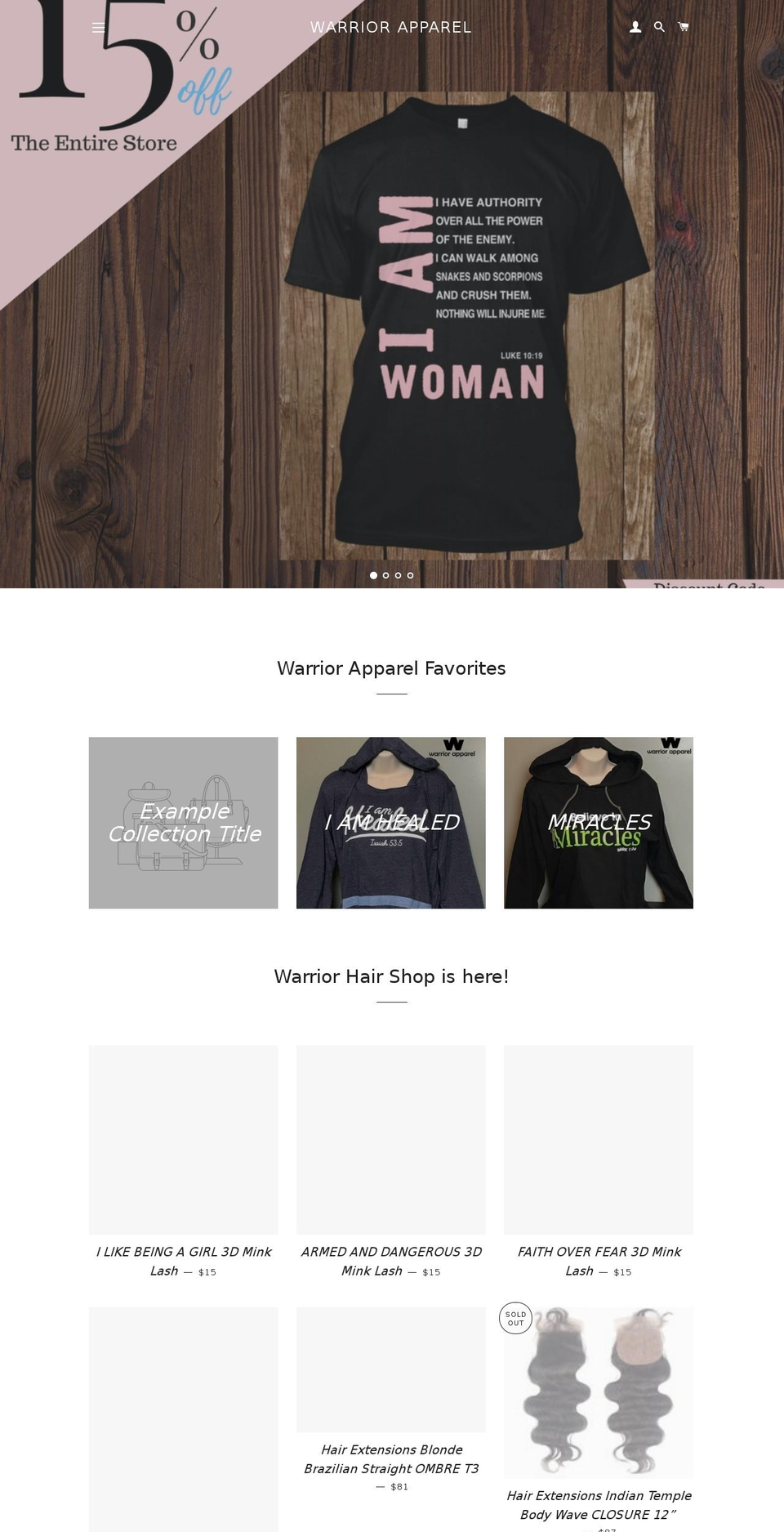 warrior-apparel.org shopify website screenshot