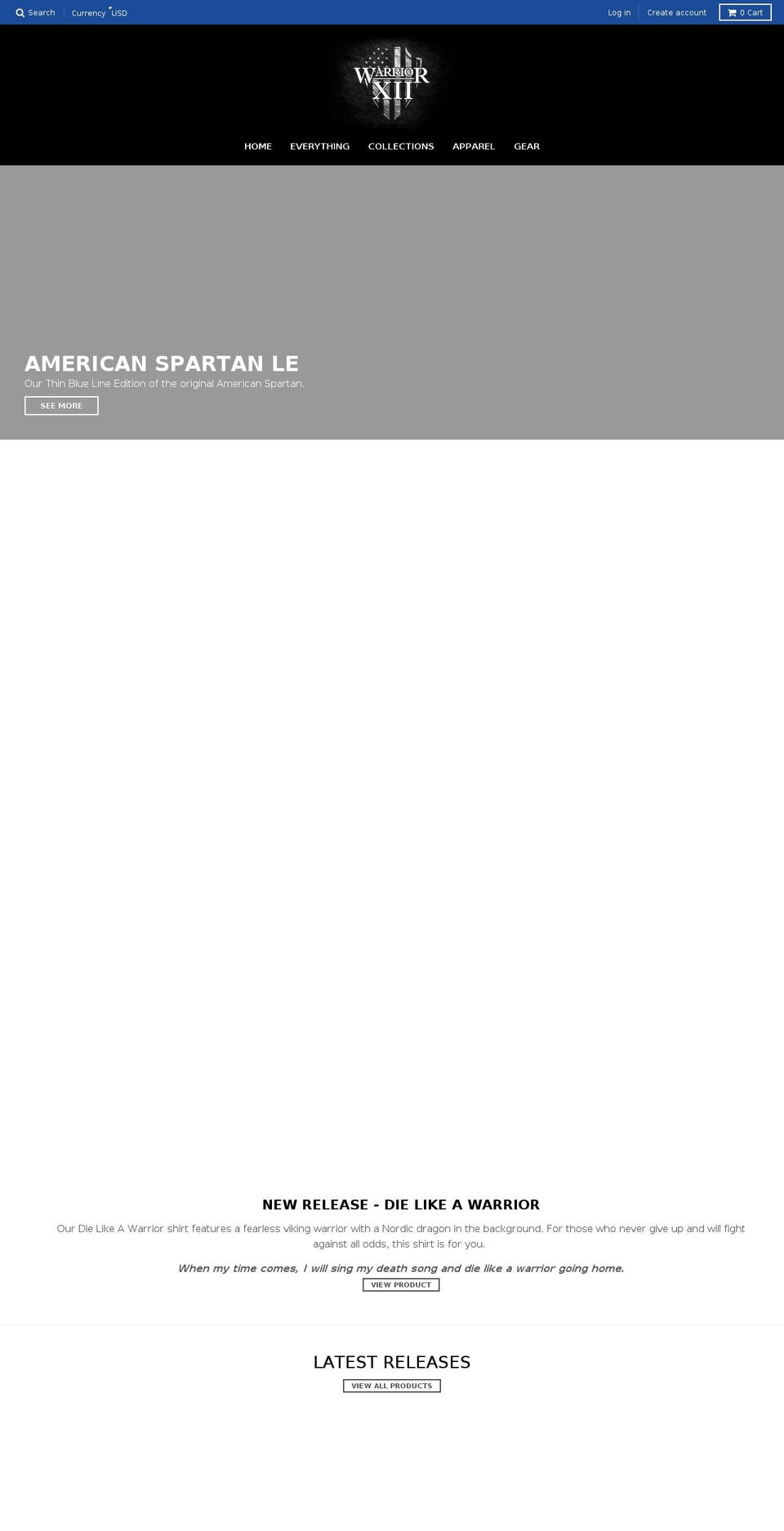 warrior12.com shopify website screenshot