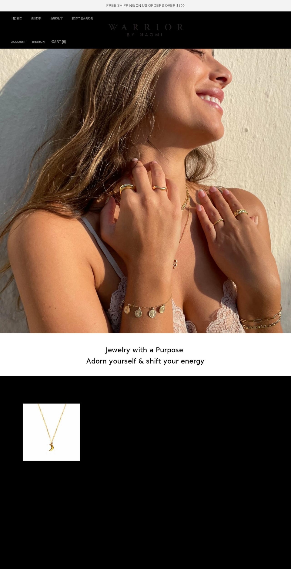 warriorbynaomi.com shopify website screenshot