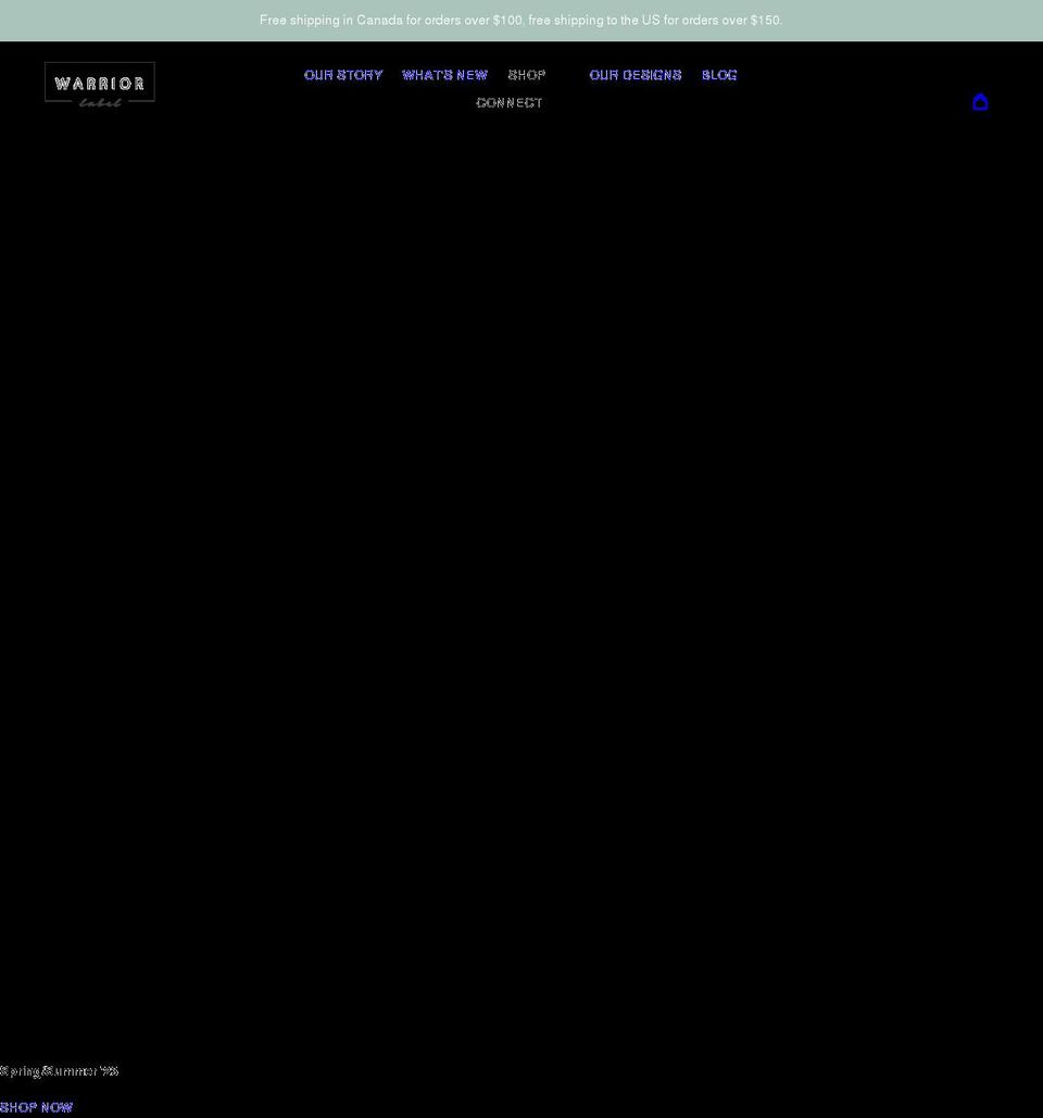 warriorlabel.com shopify website screenshot