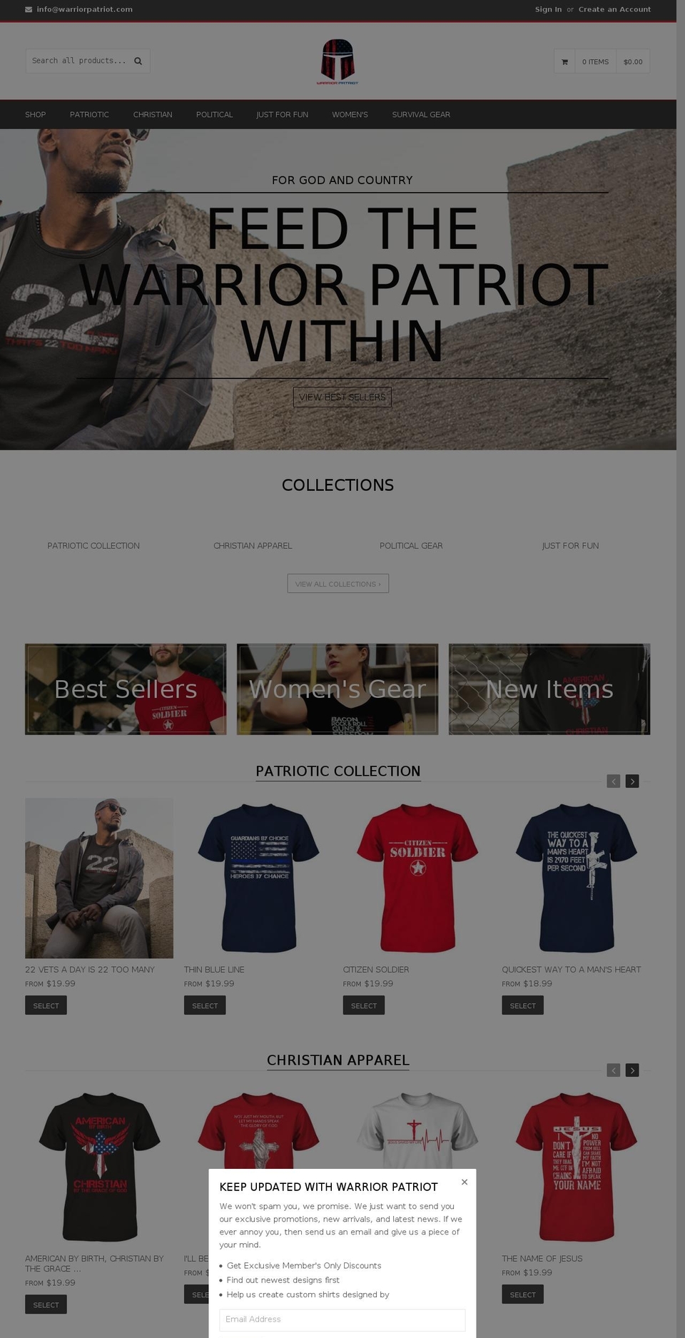 qrack-v1-5-1 Shopify theme site example warriorpatriot.com