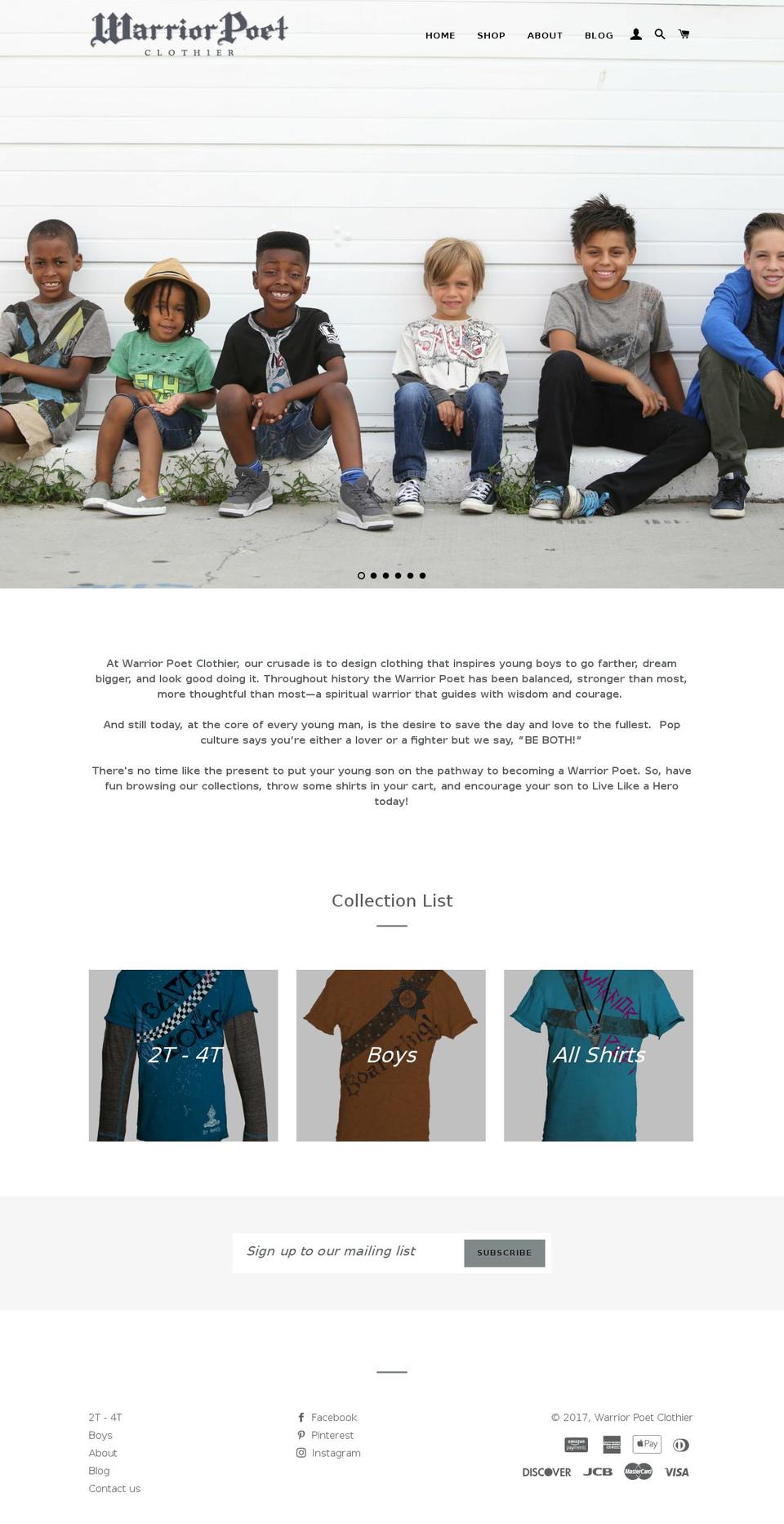 warriorpoetclothing.com shopify website screenshot