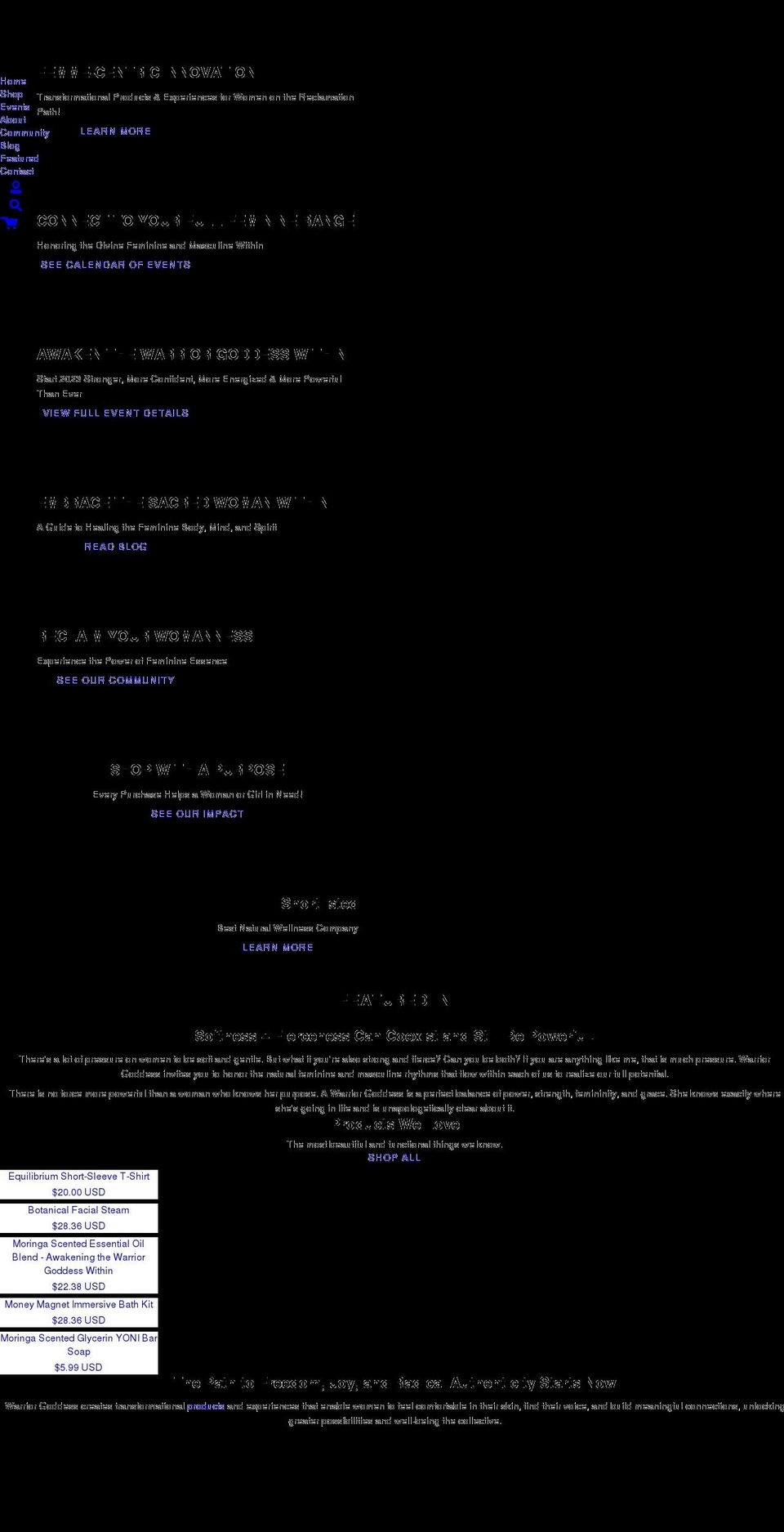 warriorsgoddess.com shopify website screenshot