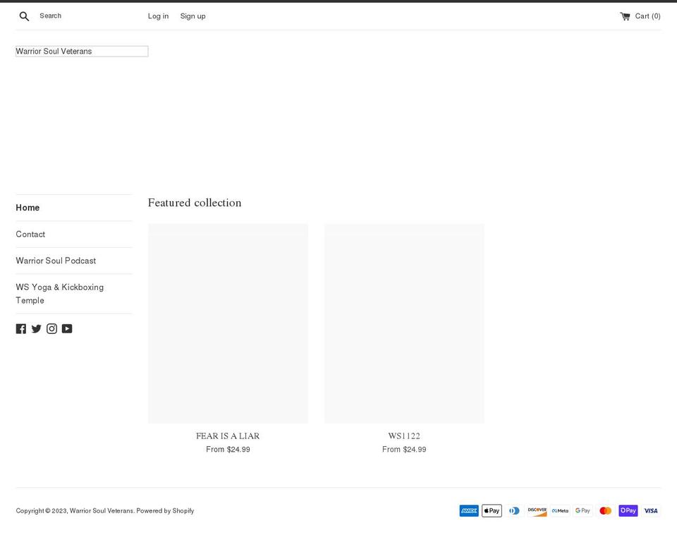 warriorsoul.shop shopify website screenshot