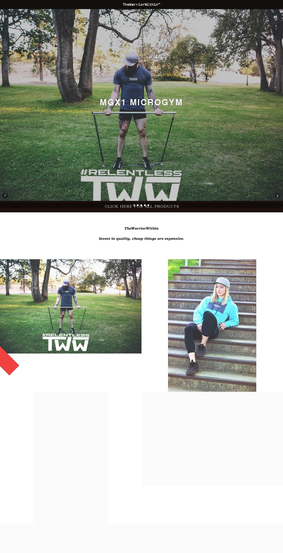 warriorwithin.org shopify website screenshot