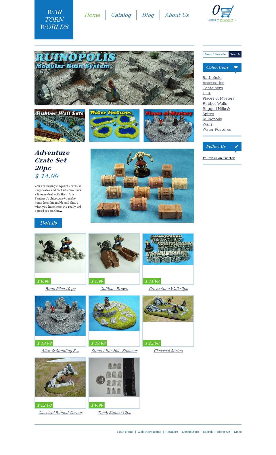 wartornworlds.com shopify website screenshot