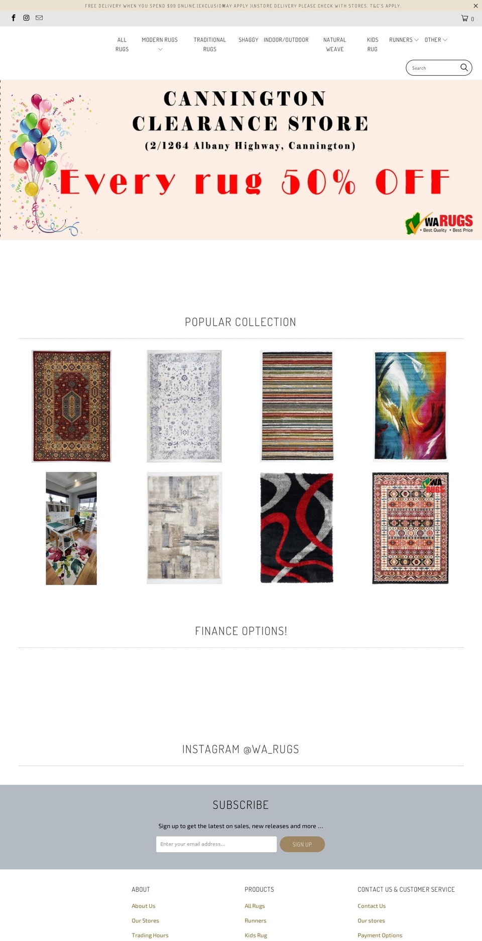 warugs.com.au shopify website screenshot