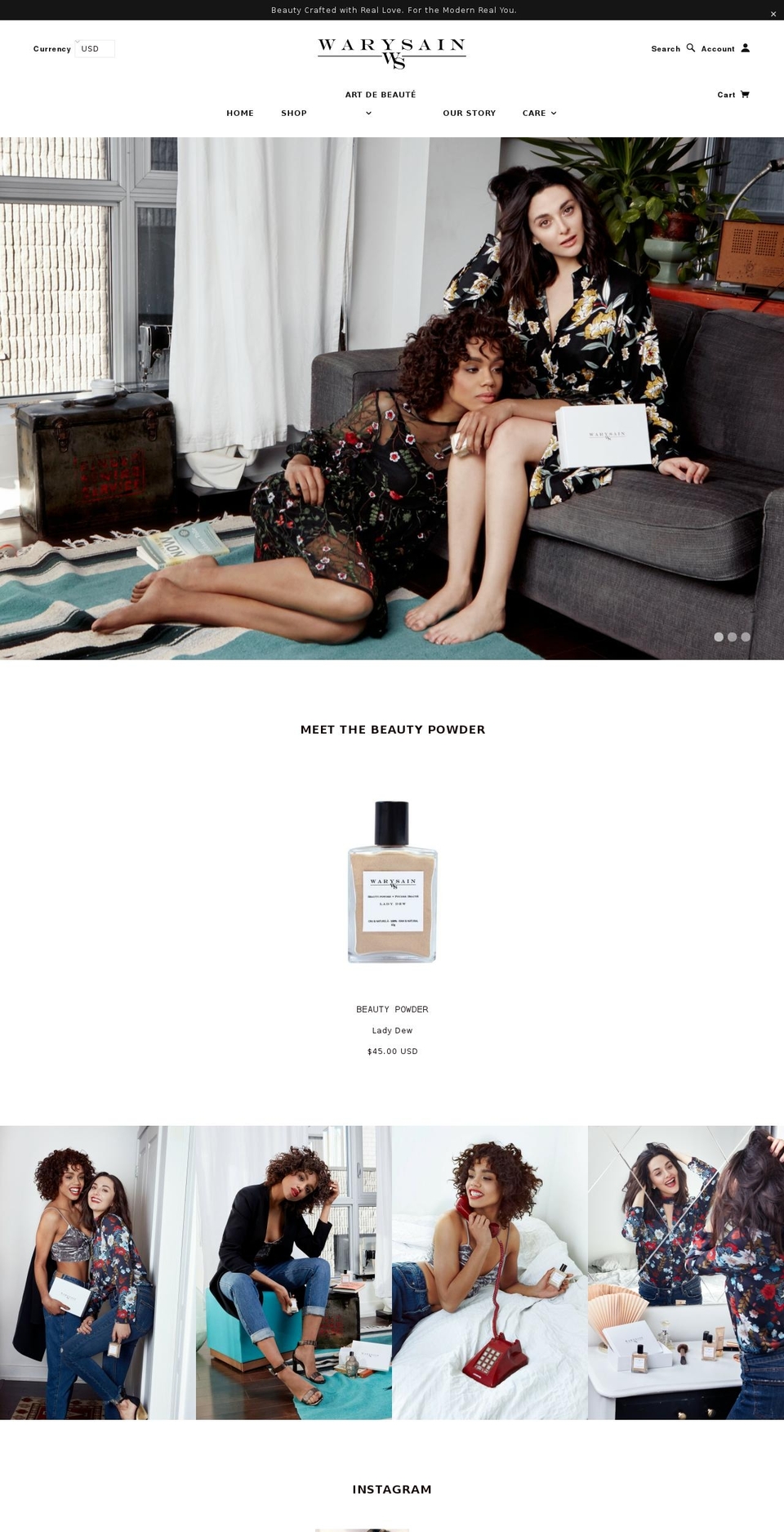 warysain.com shopify website screenshot