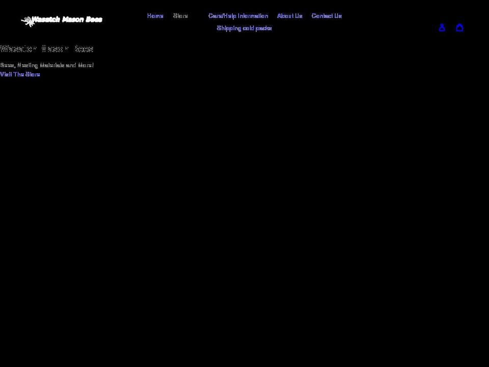 wasatchmasonbees.com shopify website screenshot