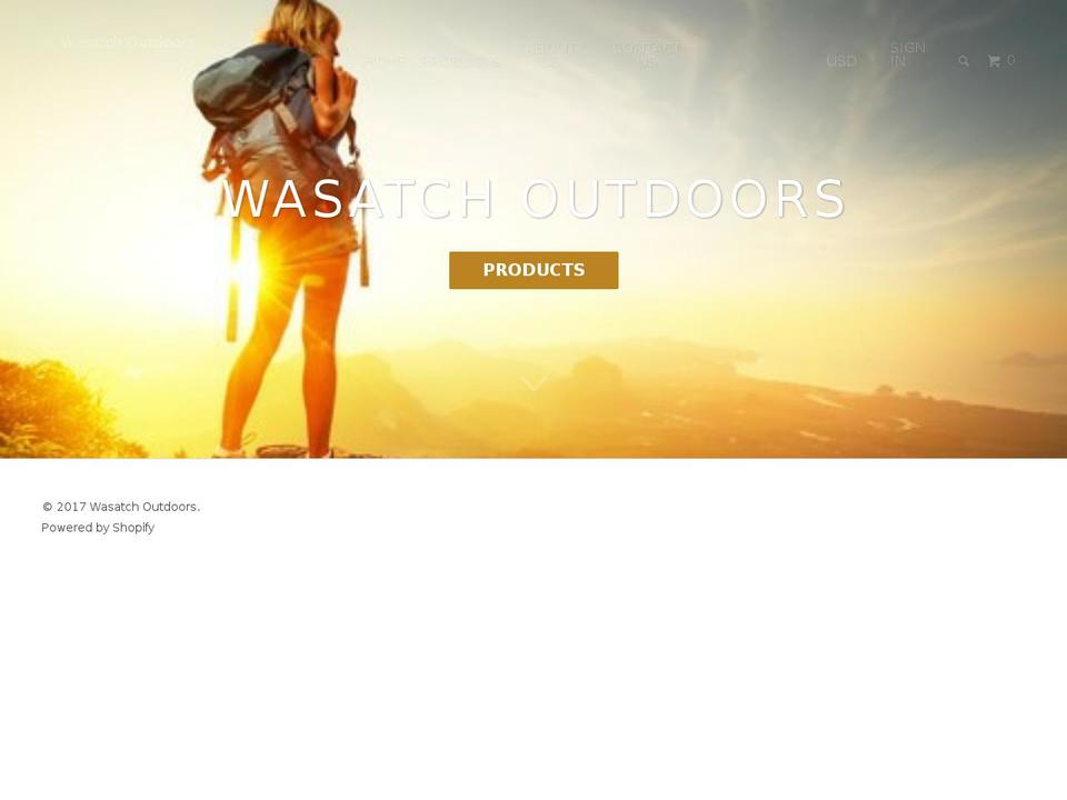 wasatchoutdoorsstore.com shopify website screenshot