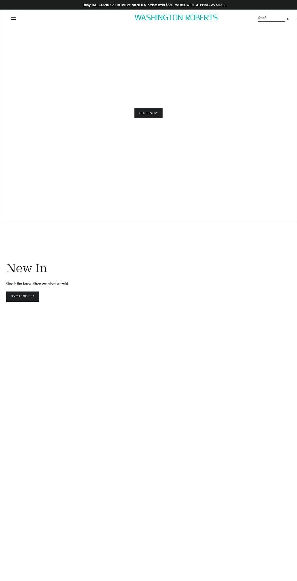 washingtonroberts.com shopify website screenshot