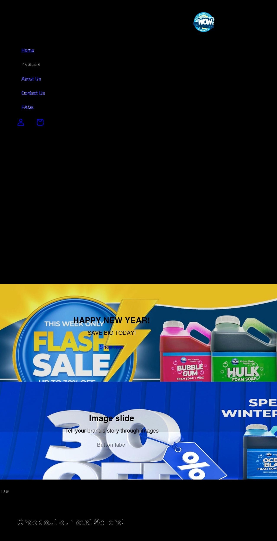 washonwheelssupplies.com shopify website screenshot