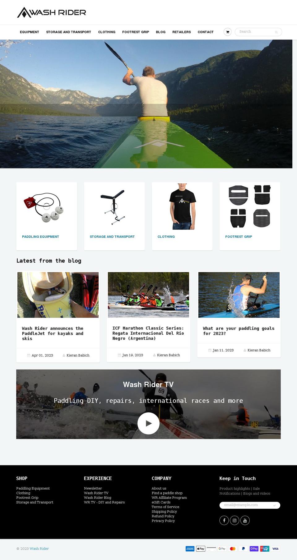 washrider.com shopify website screenshot