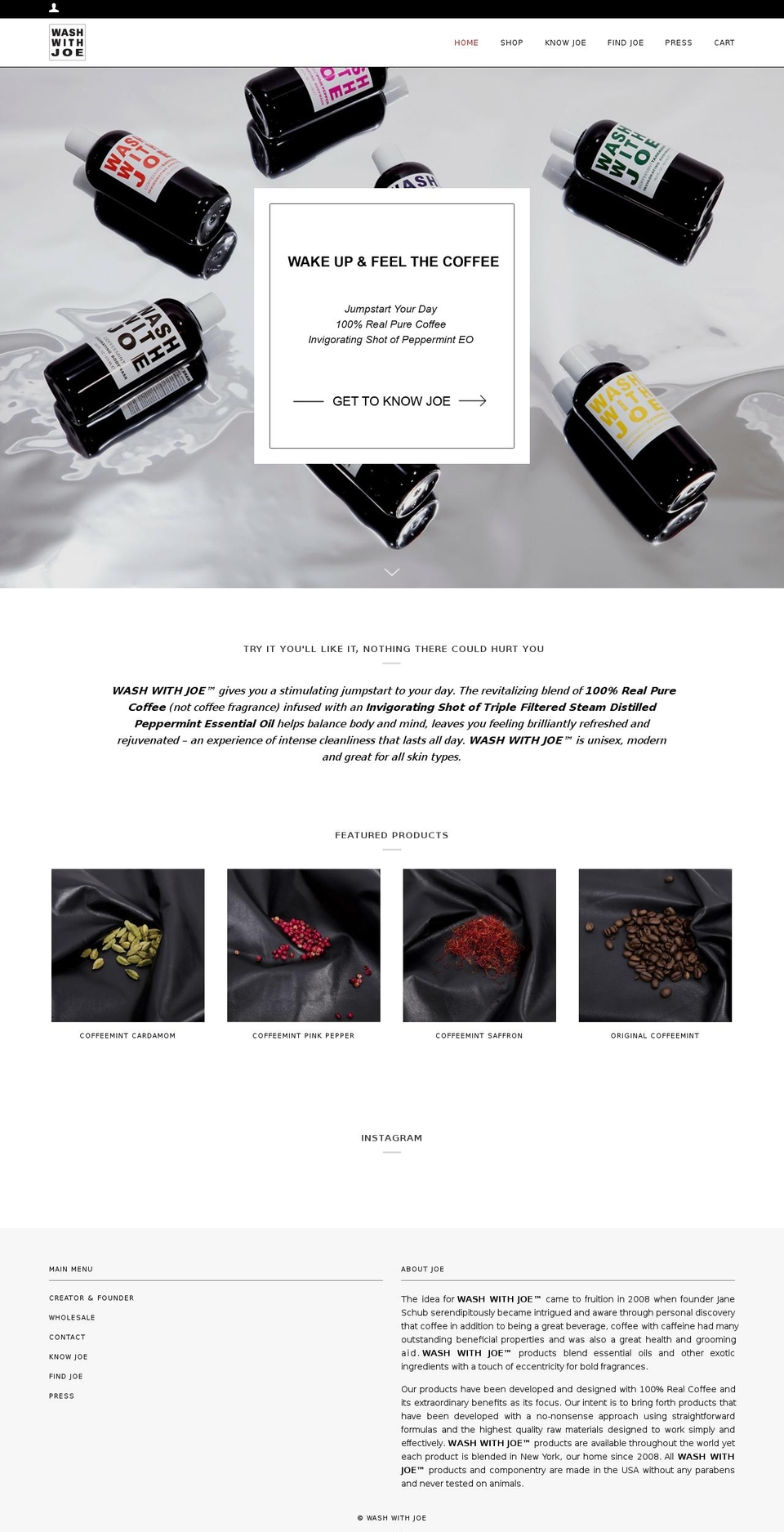 washwithjoe.com shopify website screenshot