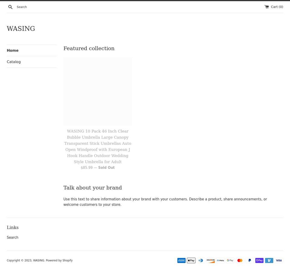 wasing.org shopify website screenshot