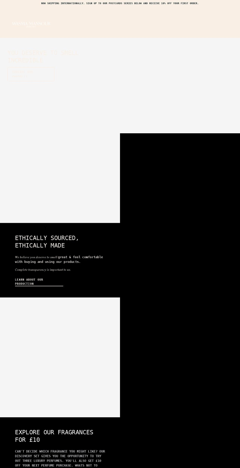 wasmamansour.com shopify website screenshot