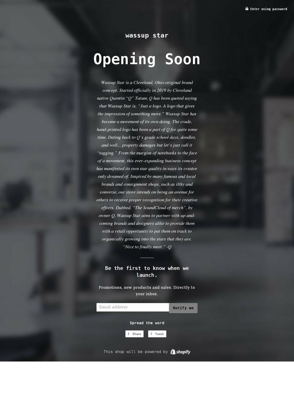 wassupstar.com shopify website screenshot