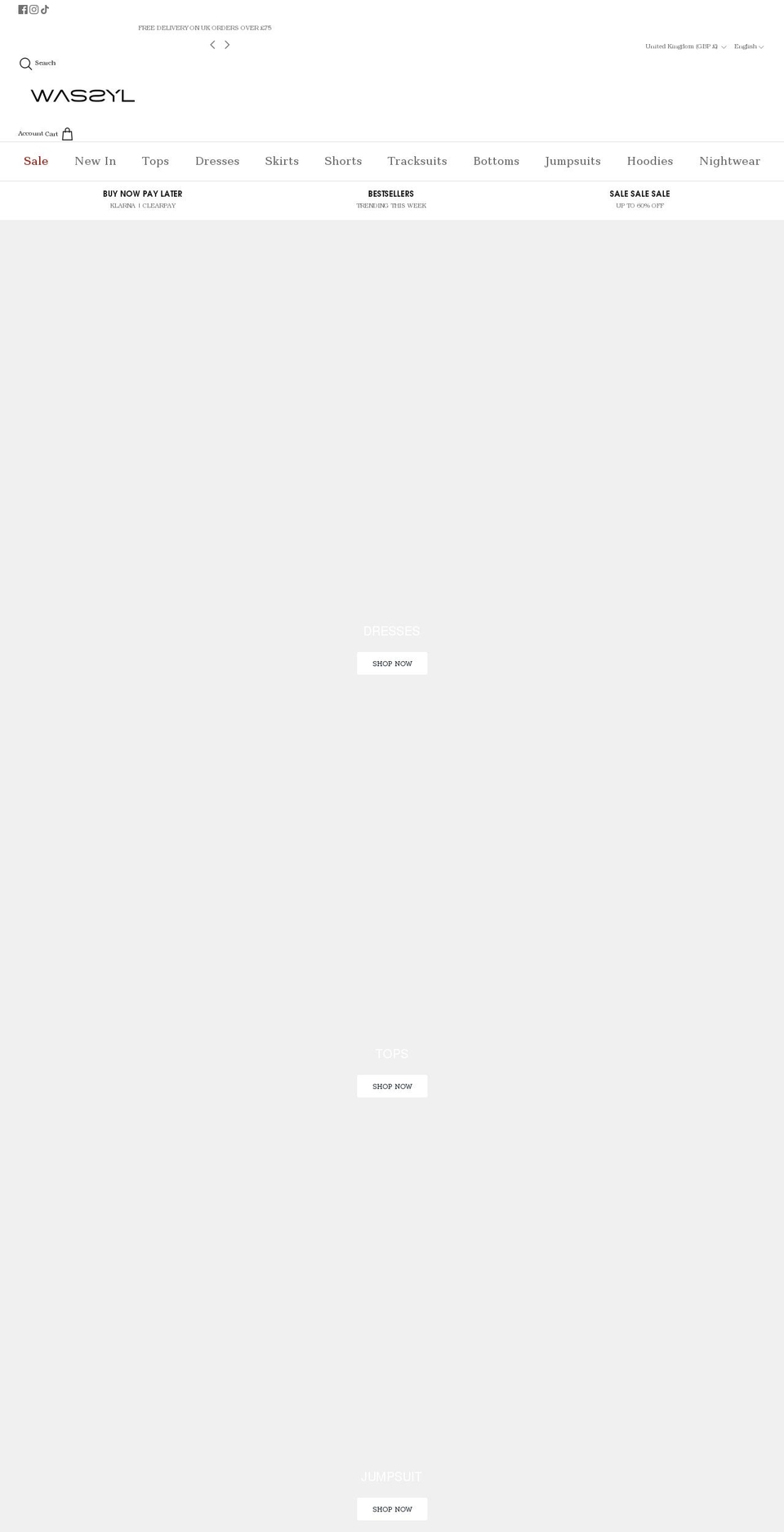 wassyl.co.uk shopify website screenshot