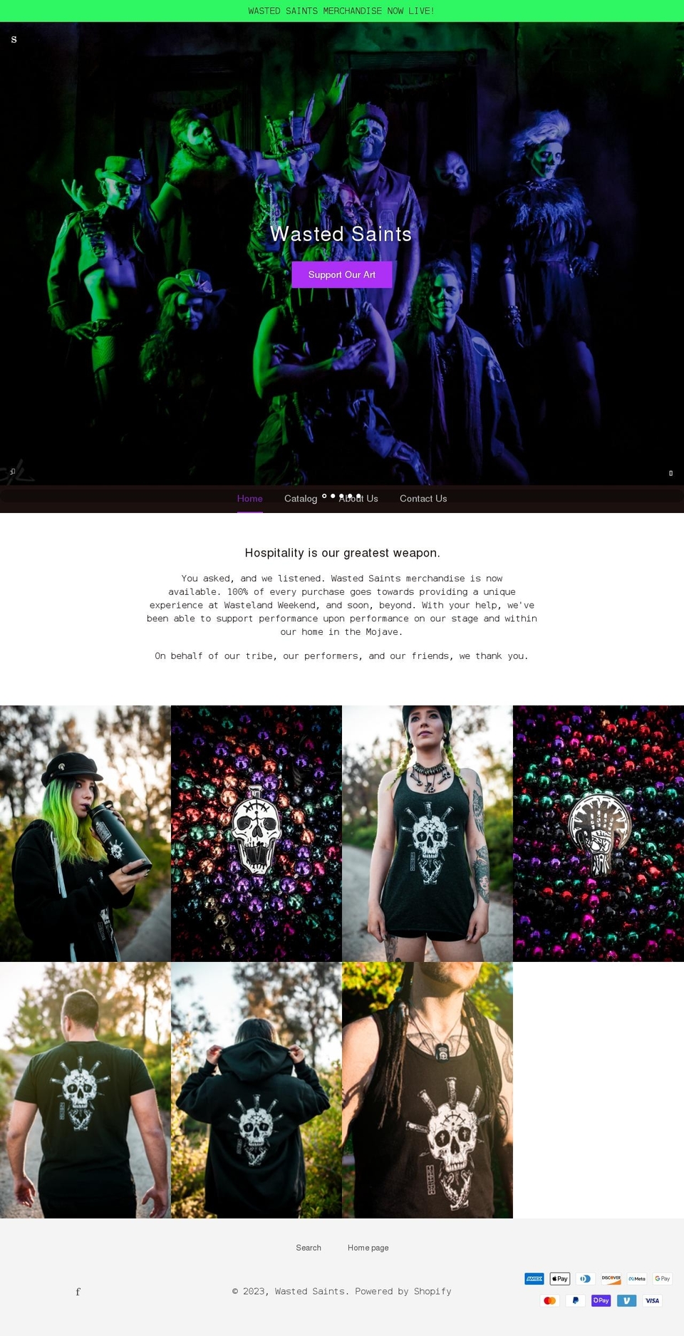 wastedsaints.com shopify website screenshot