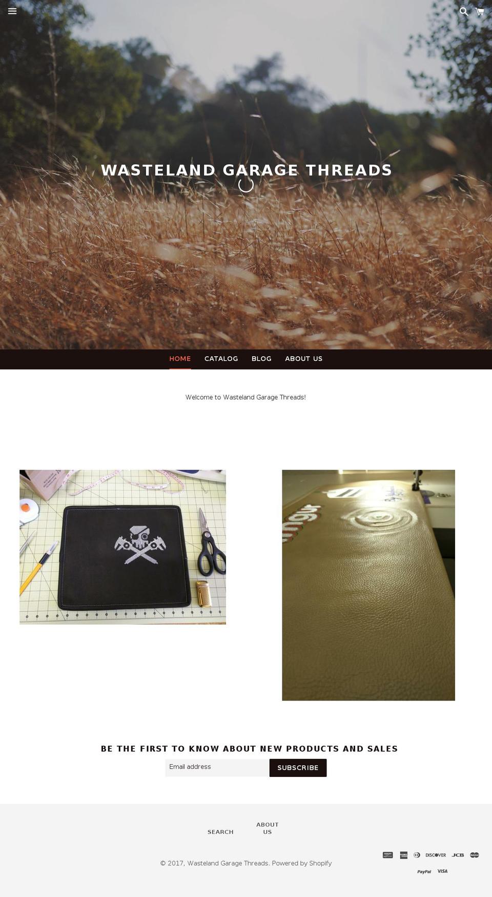 wastelandgaragethreads.com shopify website screenshot