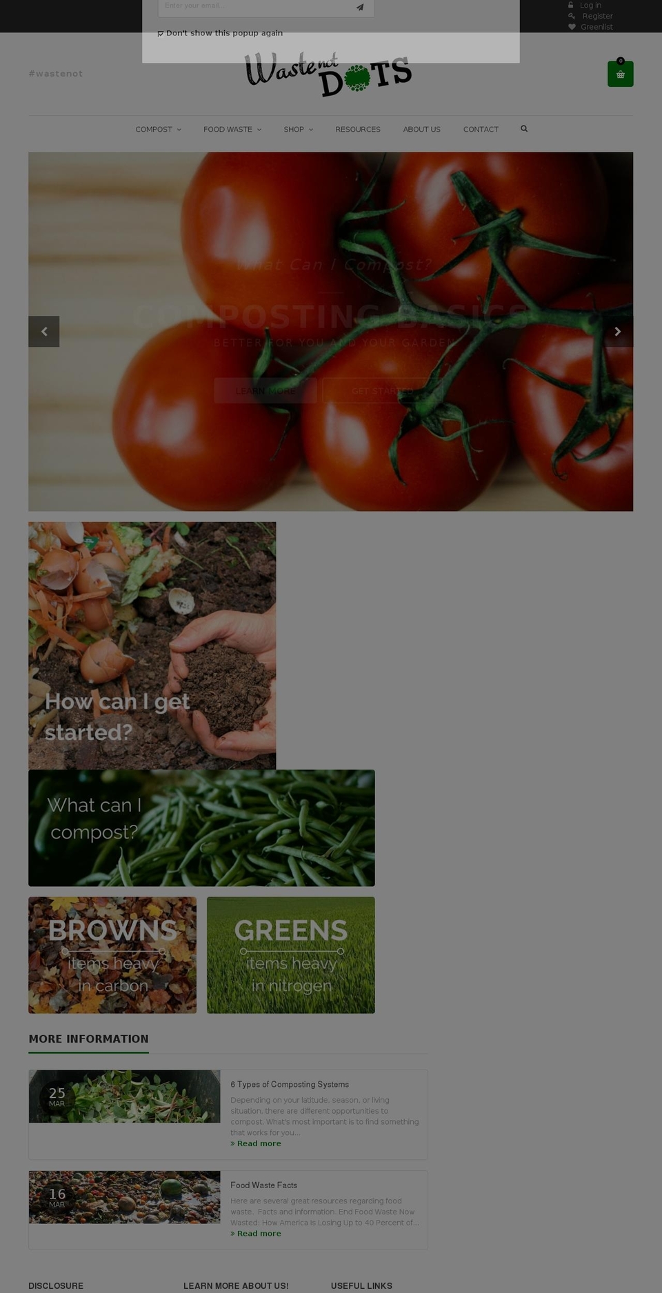 wastenotdots.com shopify website screenshot