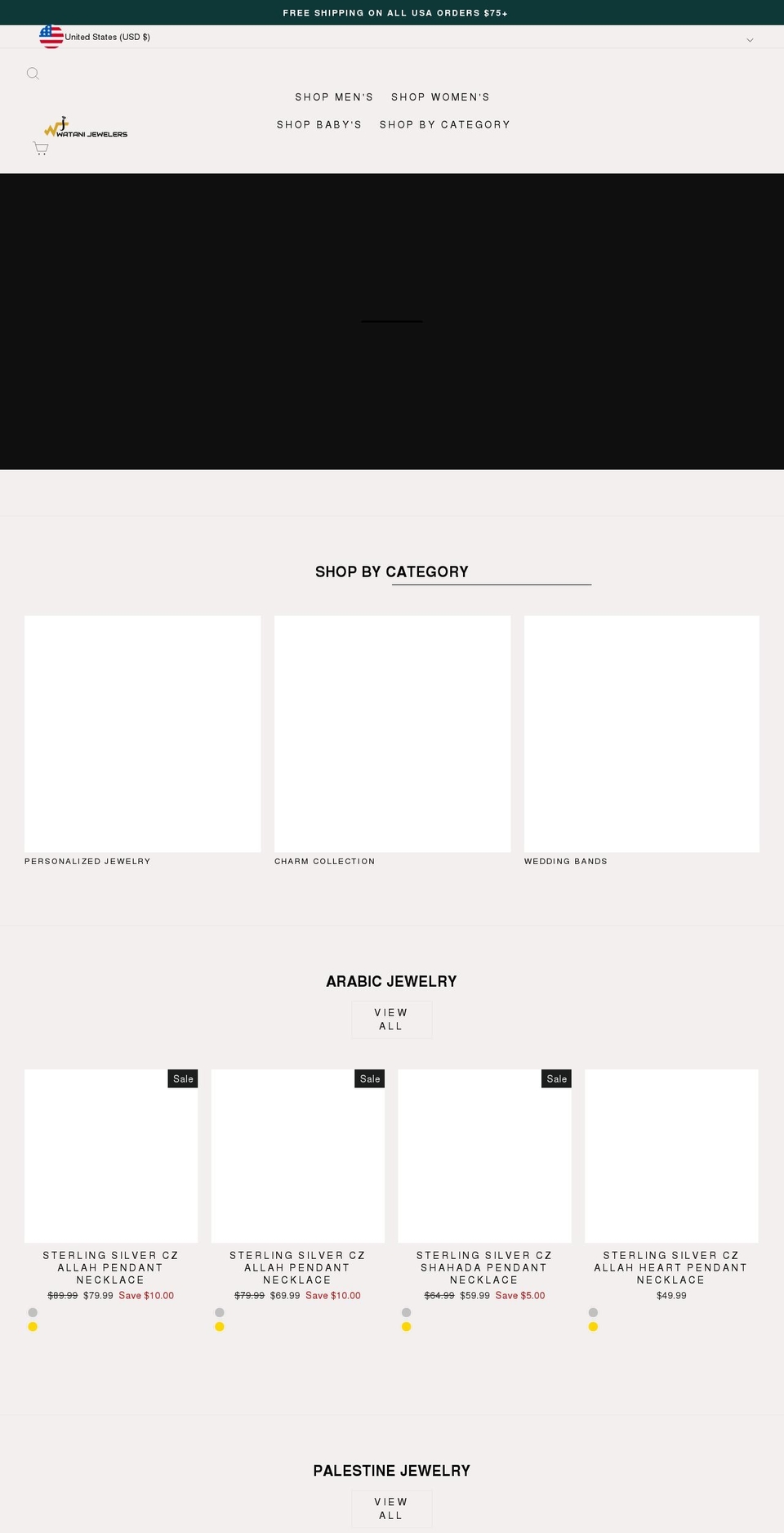 watanijewelers.com shopify website screenshot