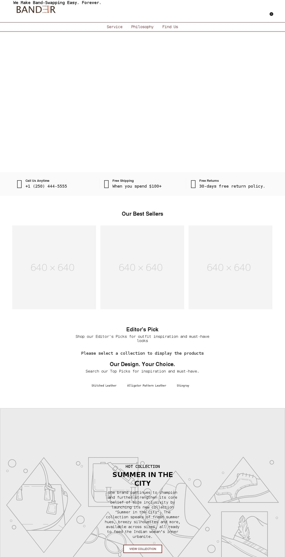 watchbander.com shopify website screenshot