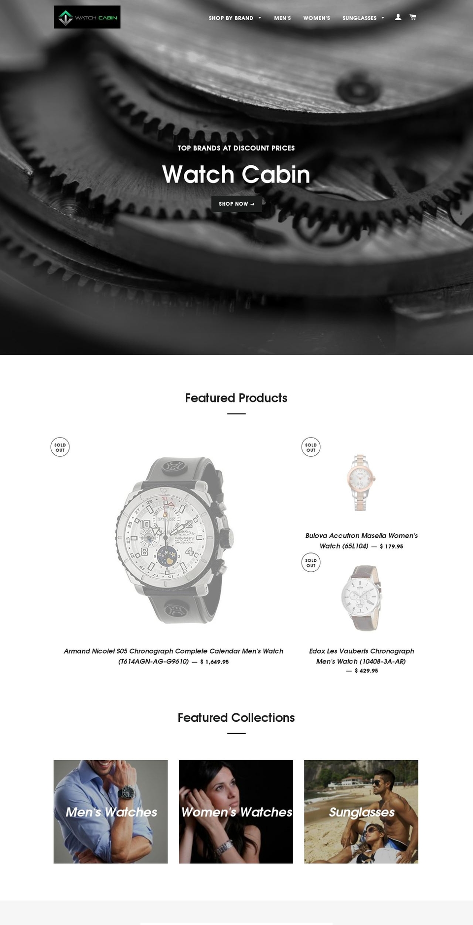 watchcabin.com shopify website screenshot