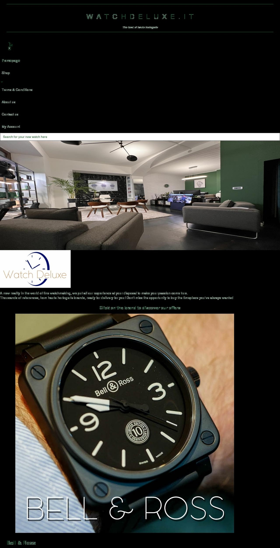 watchdeluxe.it shopify website screenshot