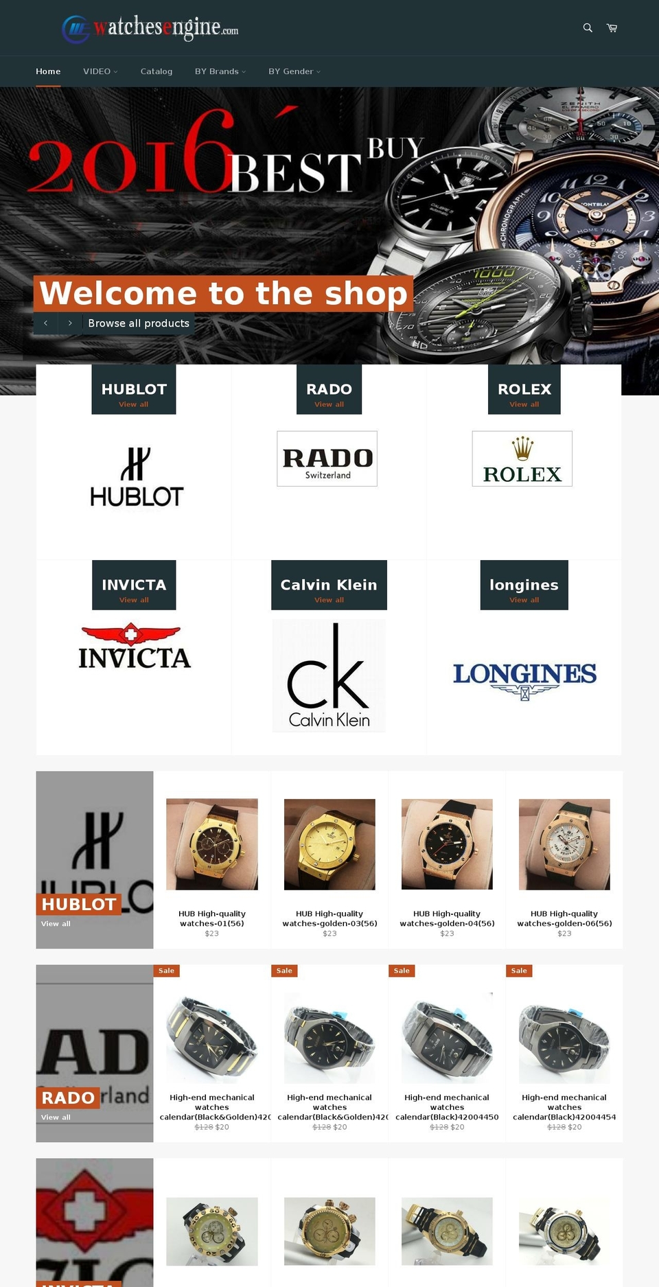 watchesengine.com shopify website screenshot
