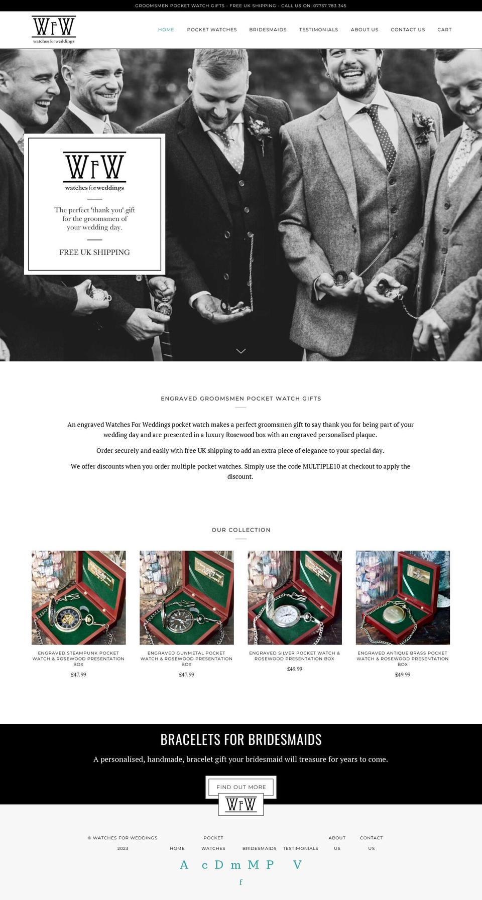 watchesforweddings.com shopify website screenshot