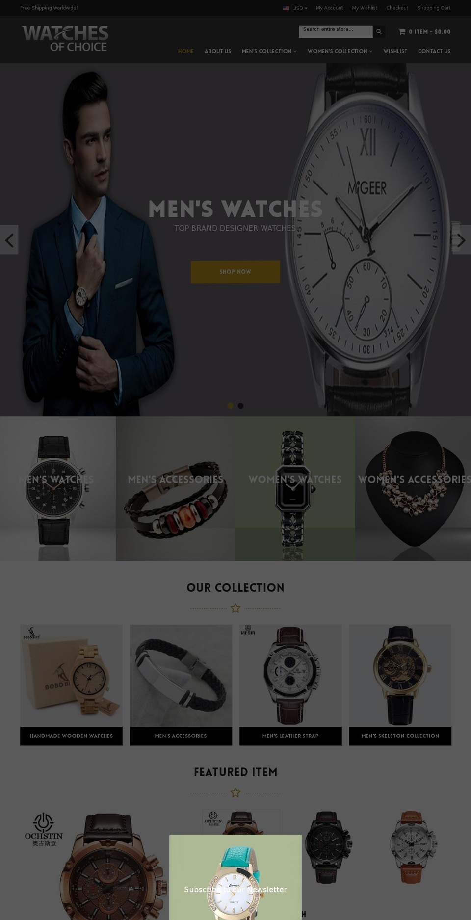 peacockfashionr24 Shopify theme site example watchesofchoice.com