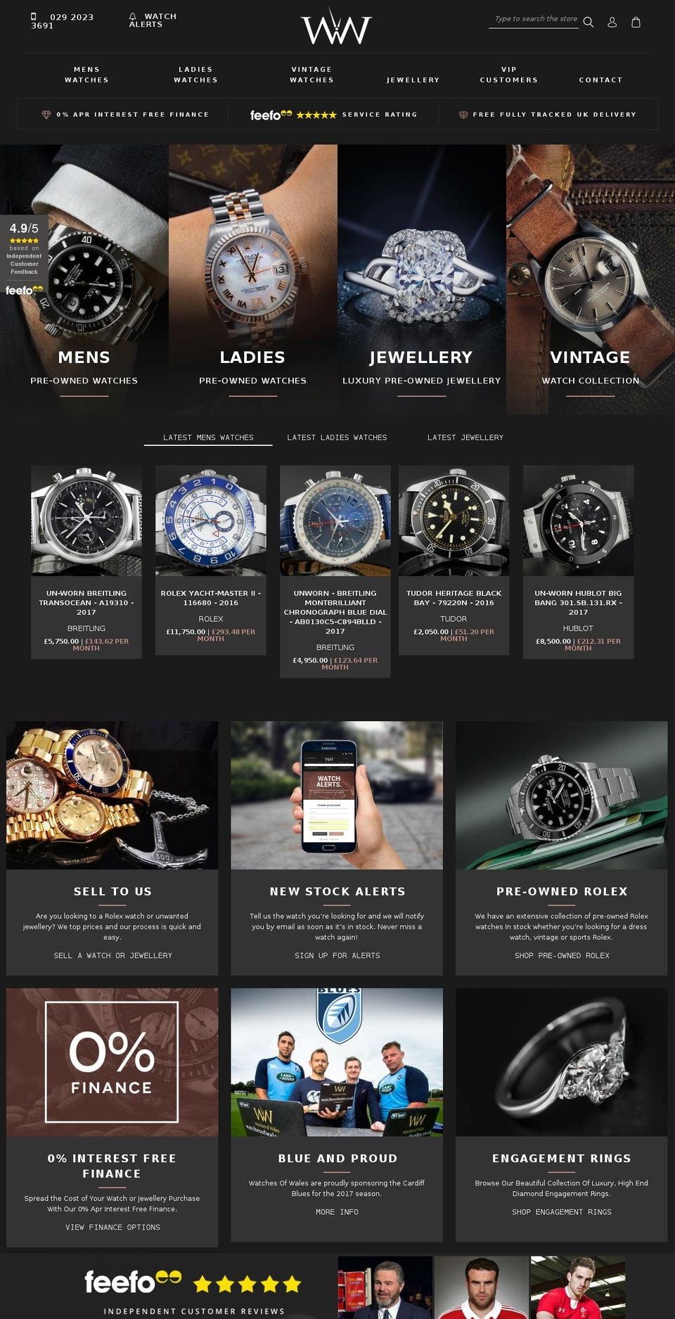 watchesofwales.co.uk shopify website screenshot