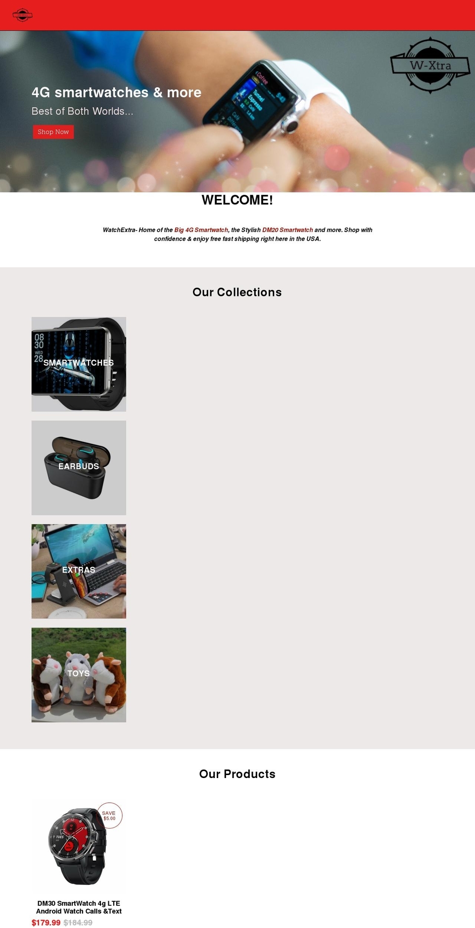 watchextra.com shopify website screenshot