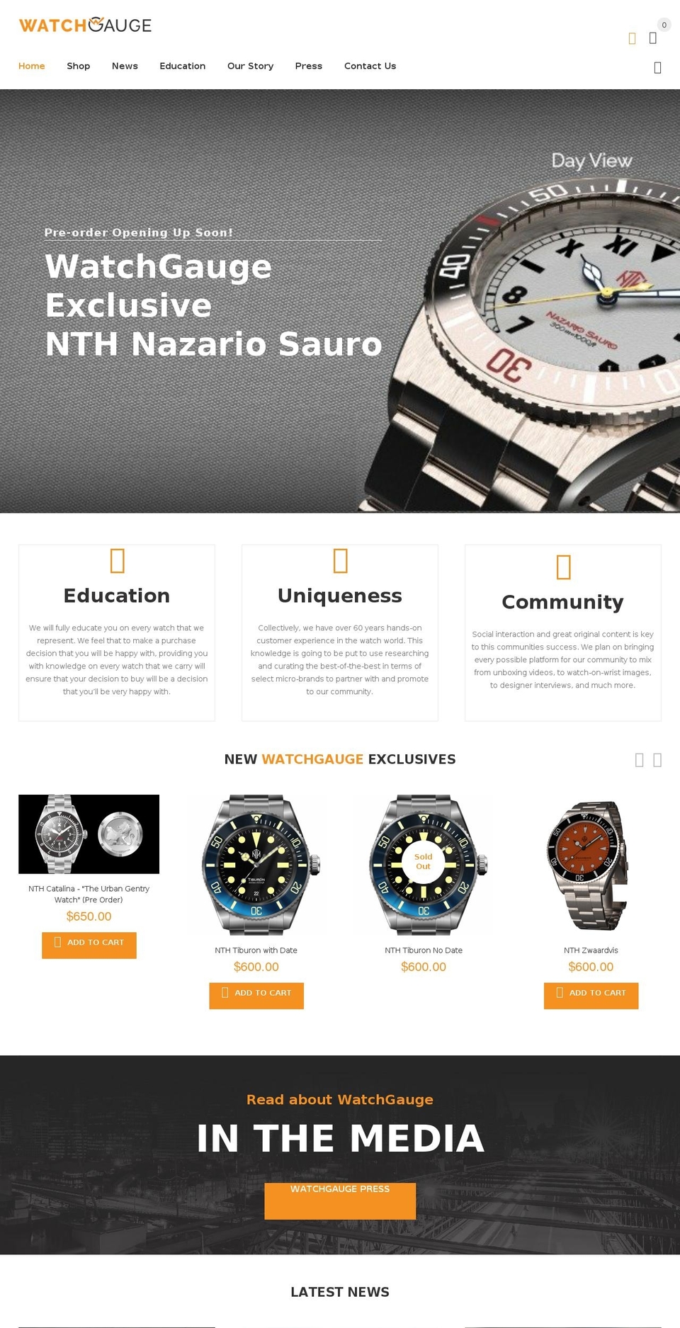 Story Shopify theme site example watchgauge.com