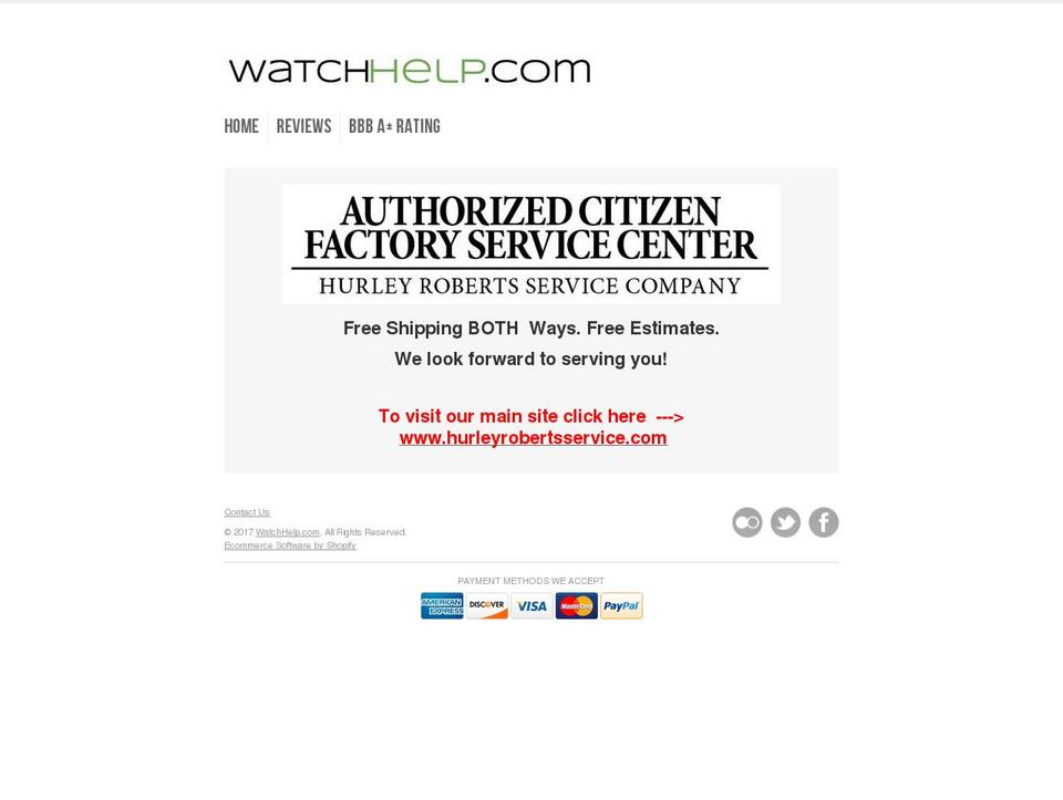 watchhelp.com shopify website screenshot