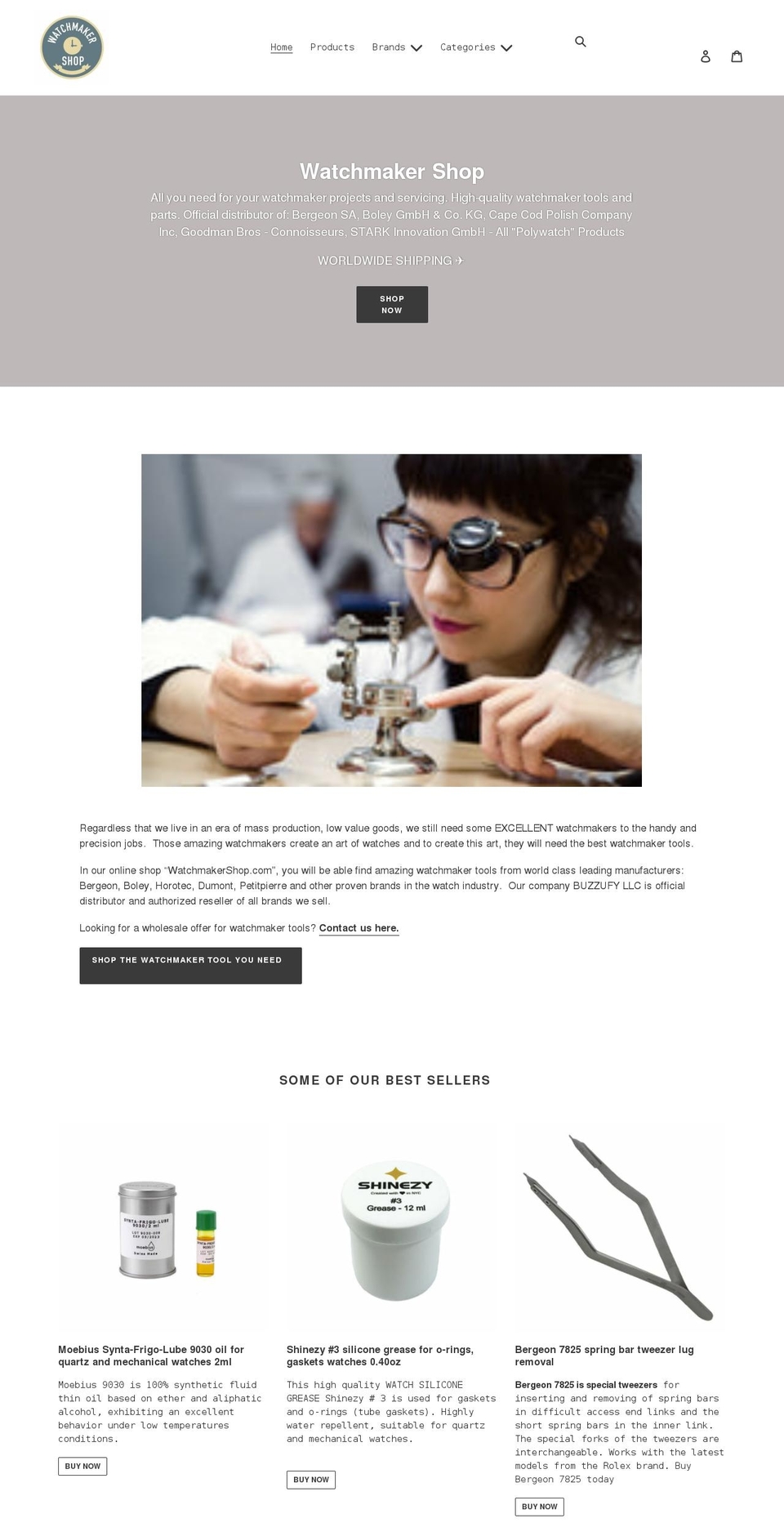 watchmakershop.com shopify website screenshot