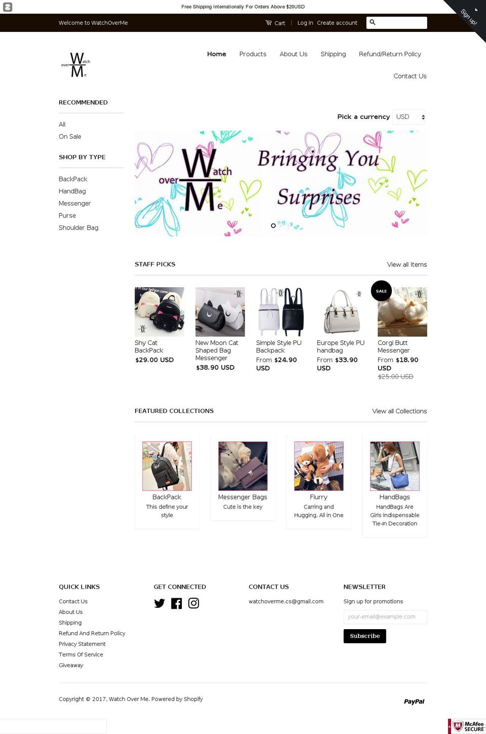 watchoverme.us shopify website screenshot