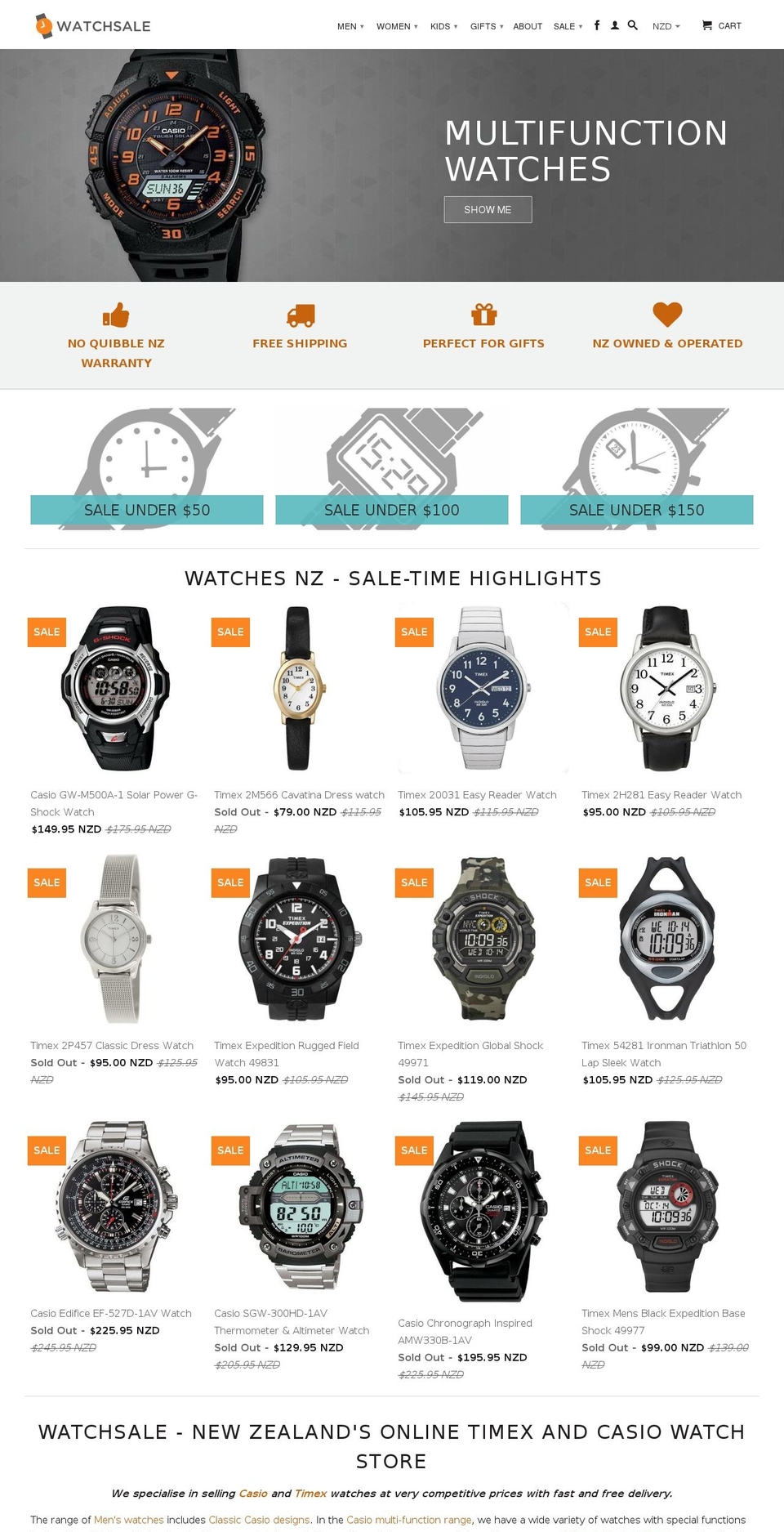 watchsale.co.nz shopify website screenshot