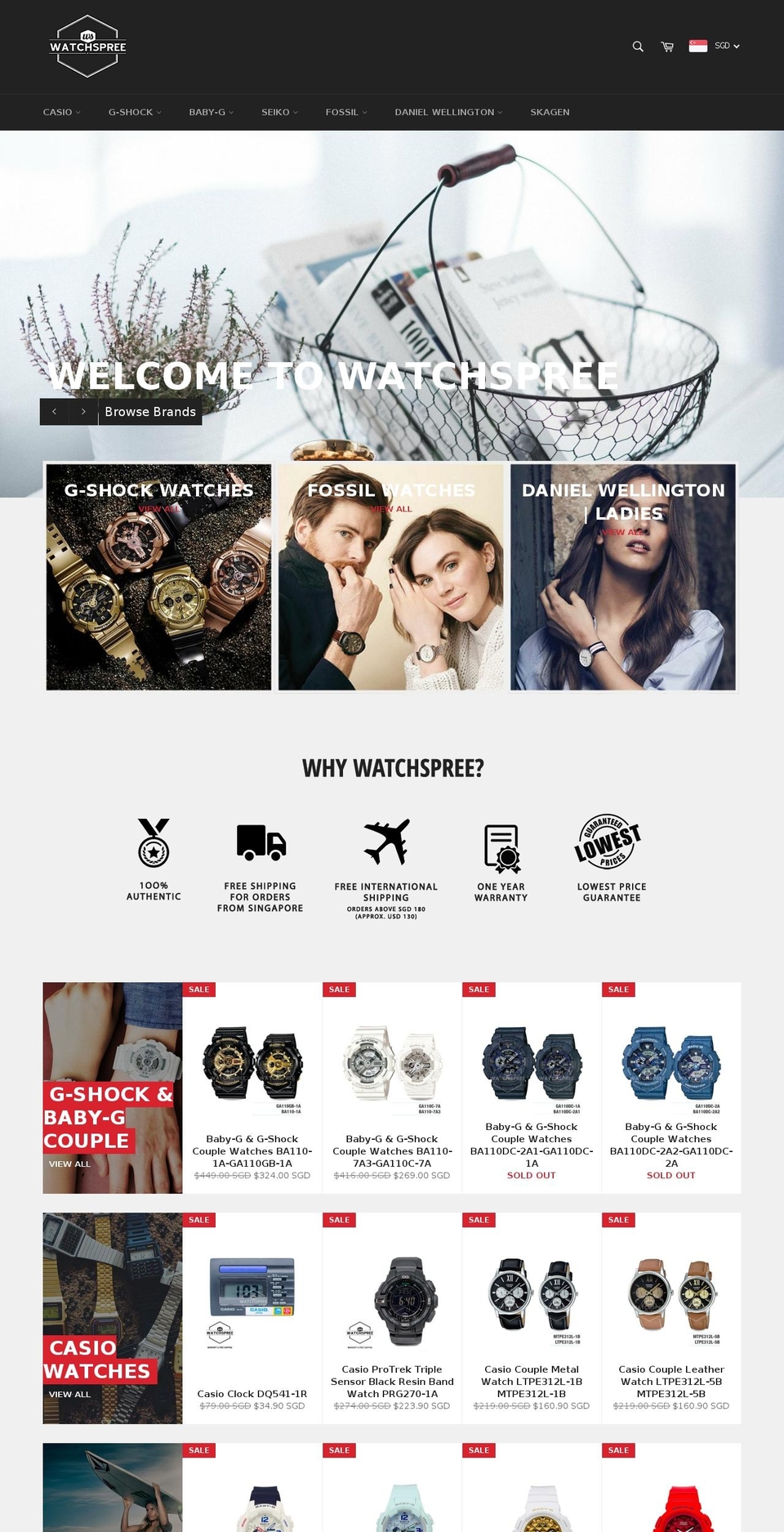 watchspree.com shopify website screenshot