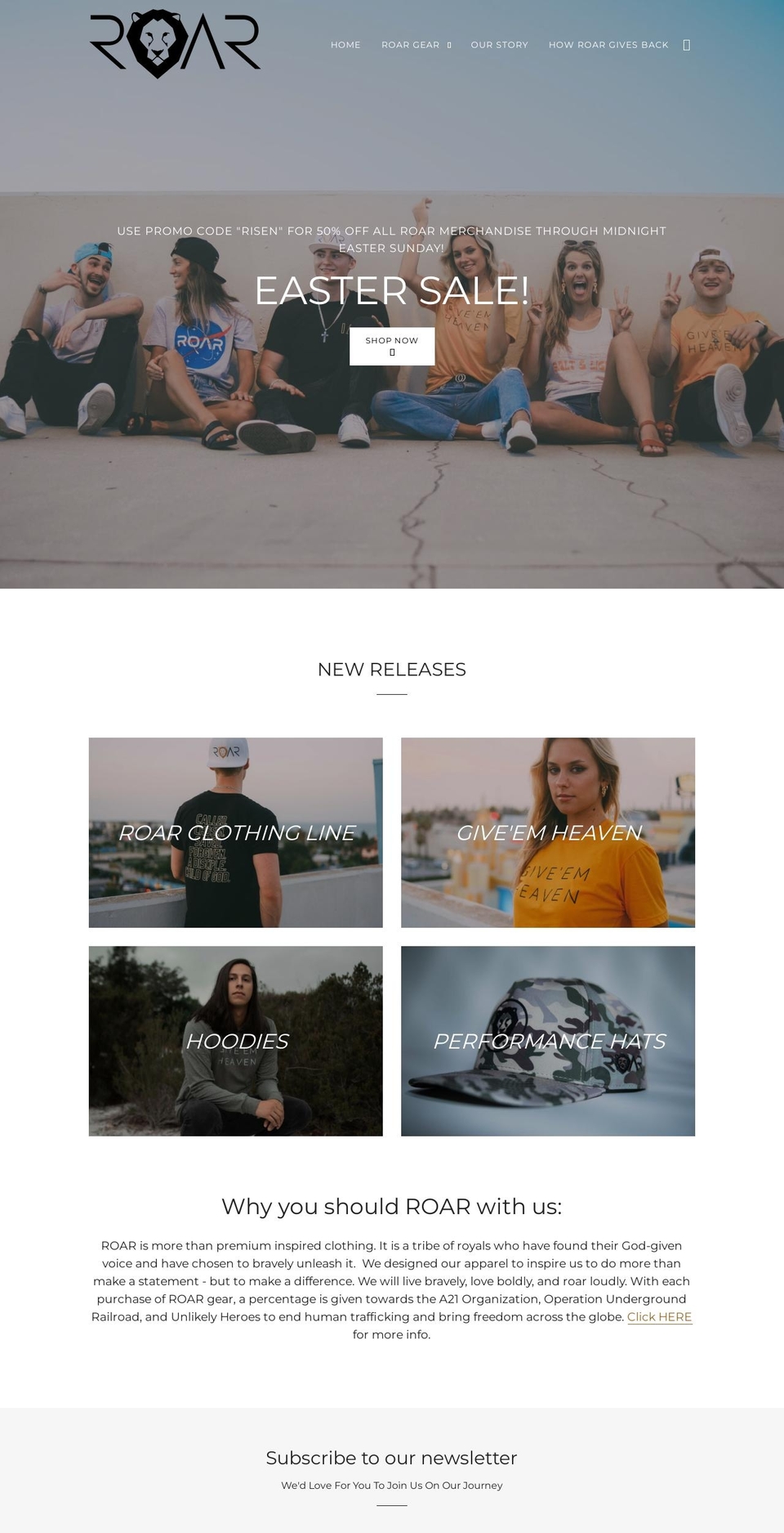 watchusroar.com shopify website screenshot